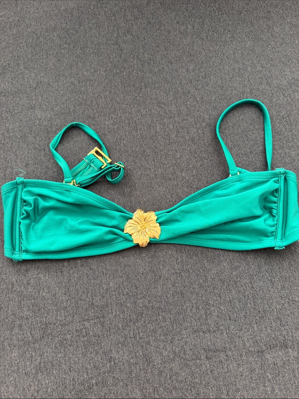 wild fable Teal Green Bikini Top with Gold Floral Accent